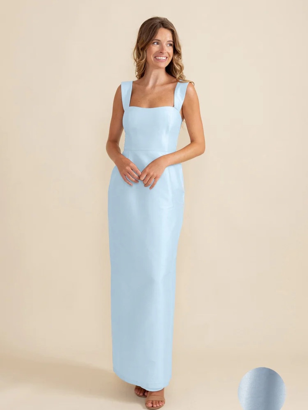 Lula Kate Beckett Bridesmaid dress in Sky Shantung. Worn once - like new